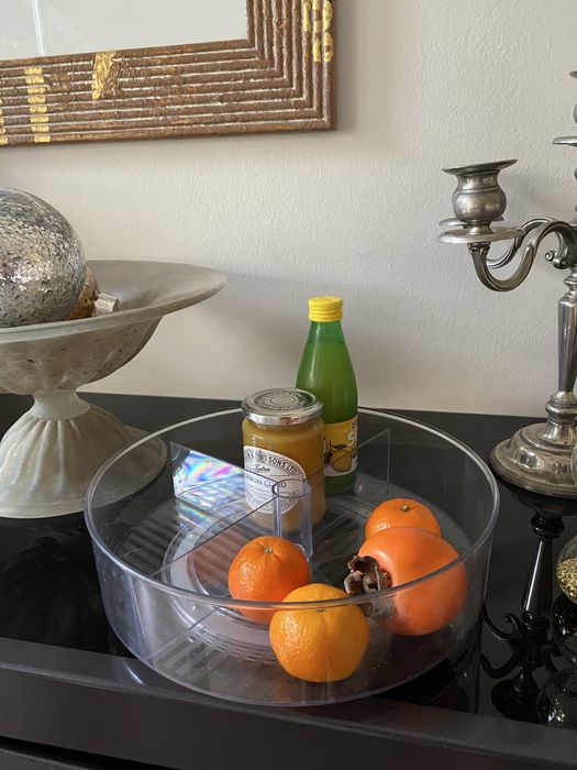 Taca obrotowa do lodówki, plastikowy okrągły pojemnik