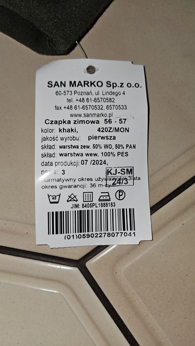 Czapka zimowa 56-57 wzór 420Z kolor khaki NOWA