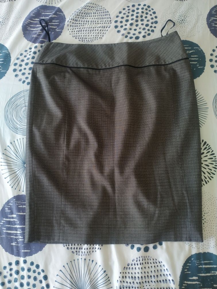 Spódnica szara stalowa w kratkę drobną F&F XL 42