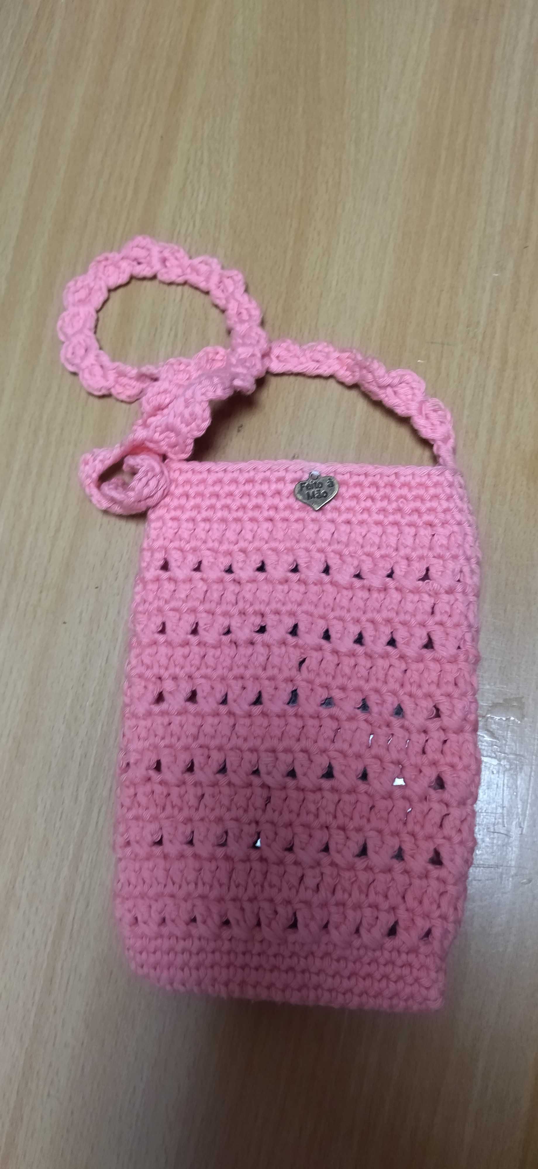 Bolsa Rosa para telemóvel ou cartão da escola