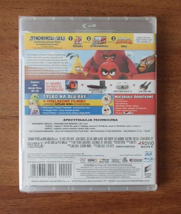 Angry Birds Blu-Ray 3D - Blu-ray - Nowy -Polskie wydanie !!