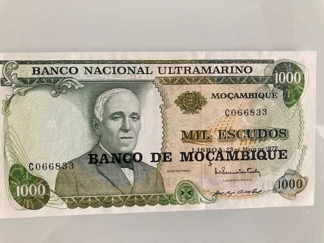 Nota de Moçambique, 1000 escudos, 23 Maio de 1972, Gago Coutinho