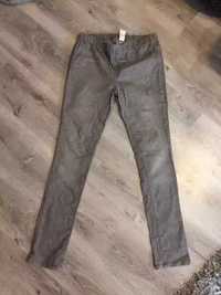 szare jeansy dżinsy spodnie jegginsy 38 M 40 L pieces rurki na gumce