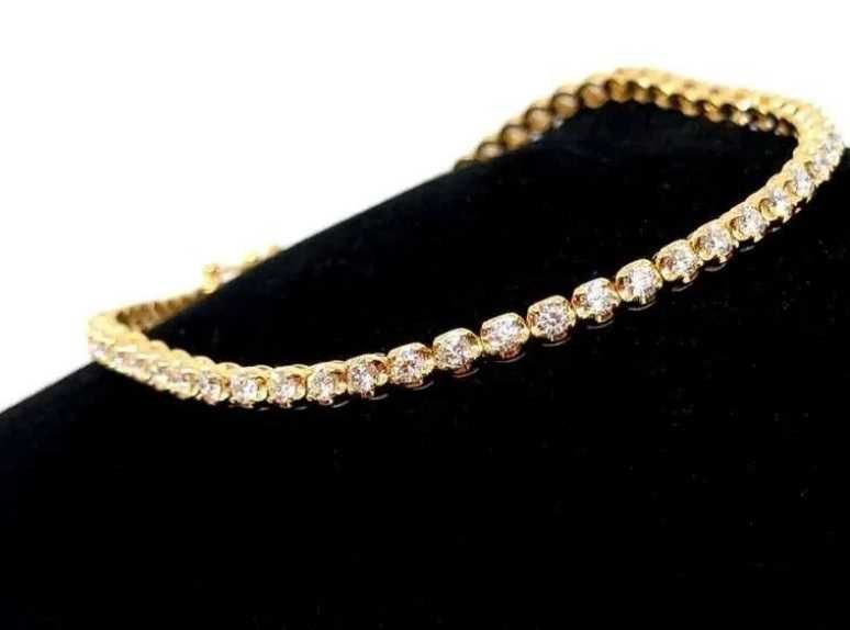 Złota bransoletka Tenisówka Diamenty 58szt 2,12ct Pr.750 W:7,35gr 18cm