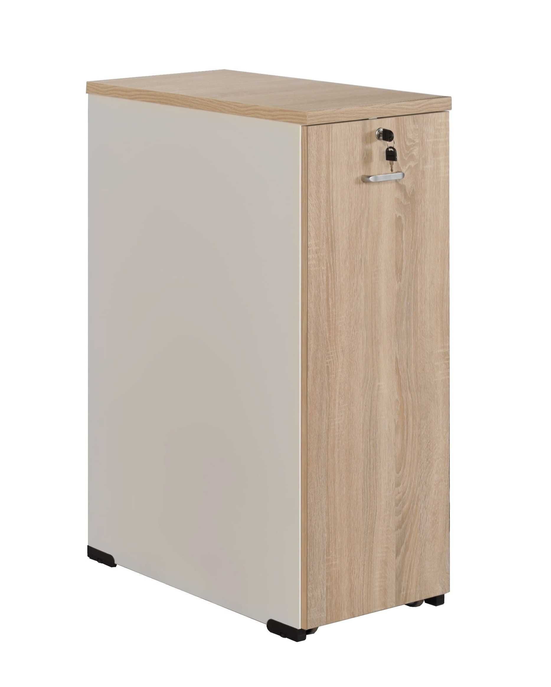 Biurko 160 cm z szafką boczną dąb sonoma + popiel