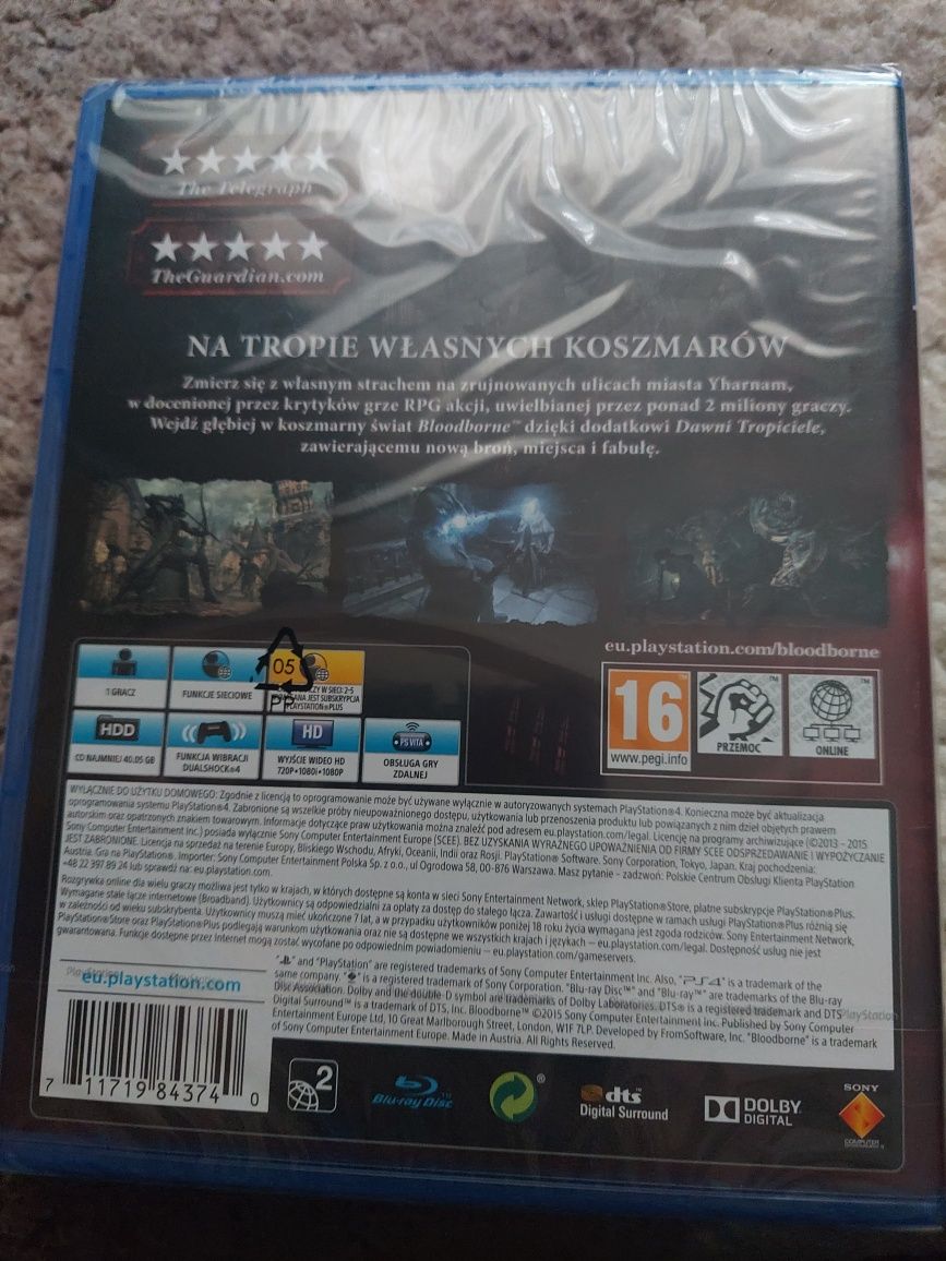 Bloodborne game of the year z dodatkiem ps4 pl nowa folia