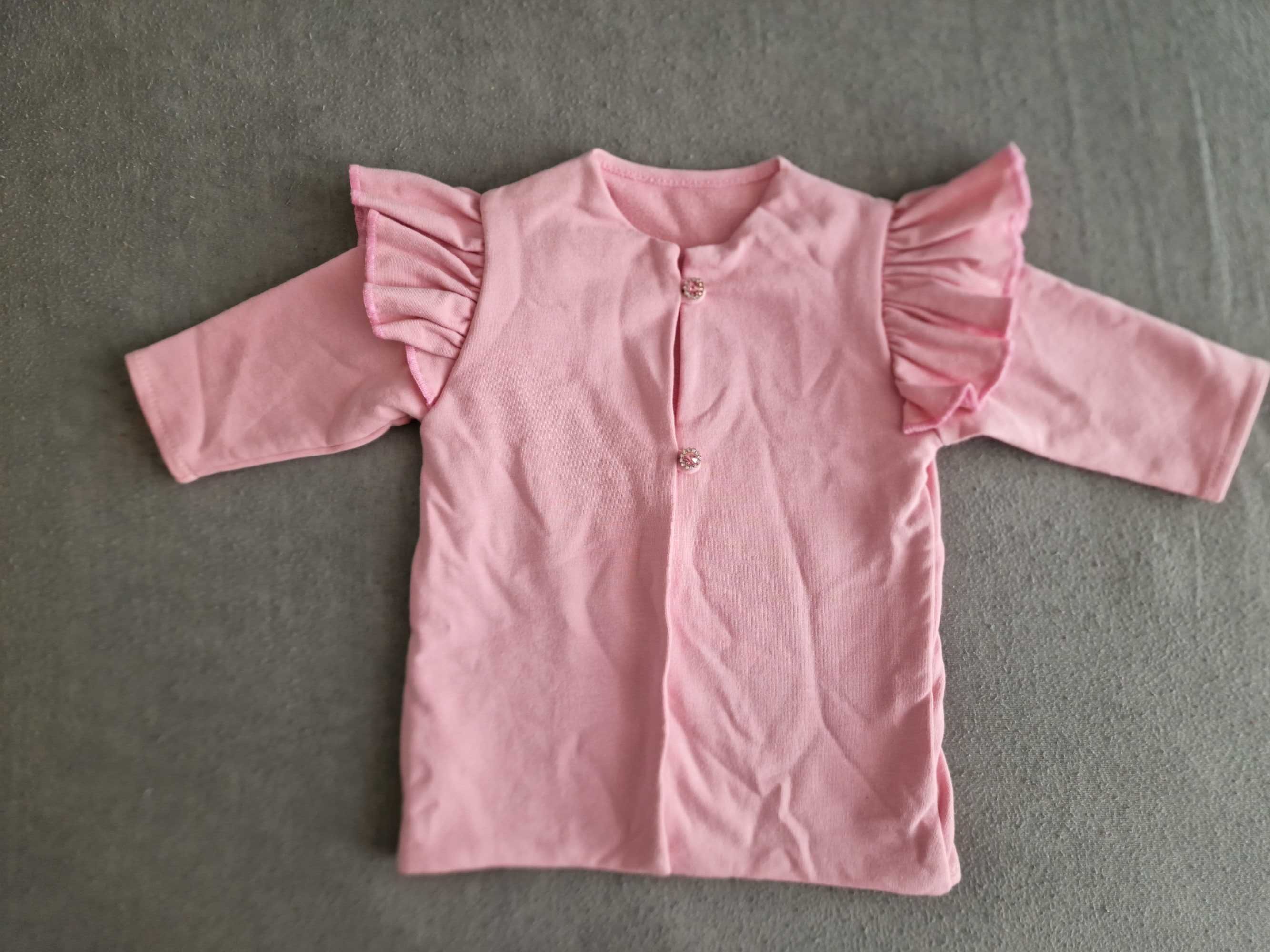 Nowy płaszczyk dla dziewczynki 62 różowy z dresówki