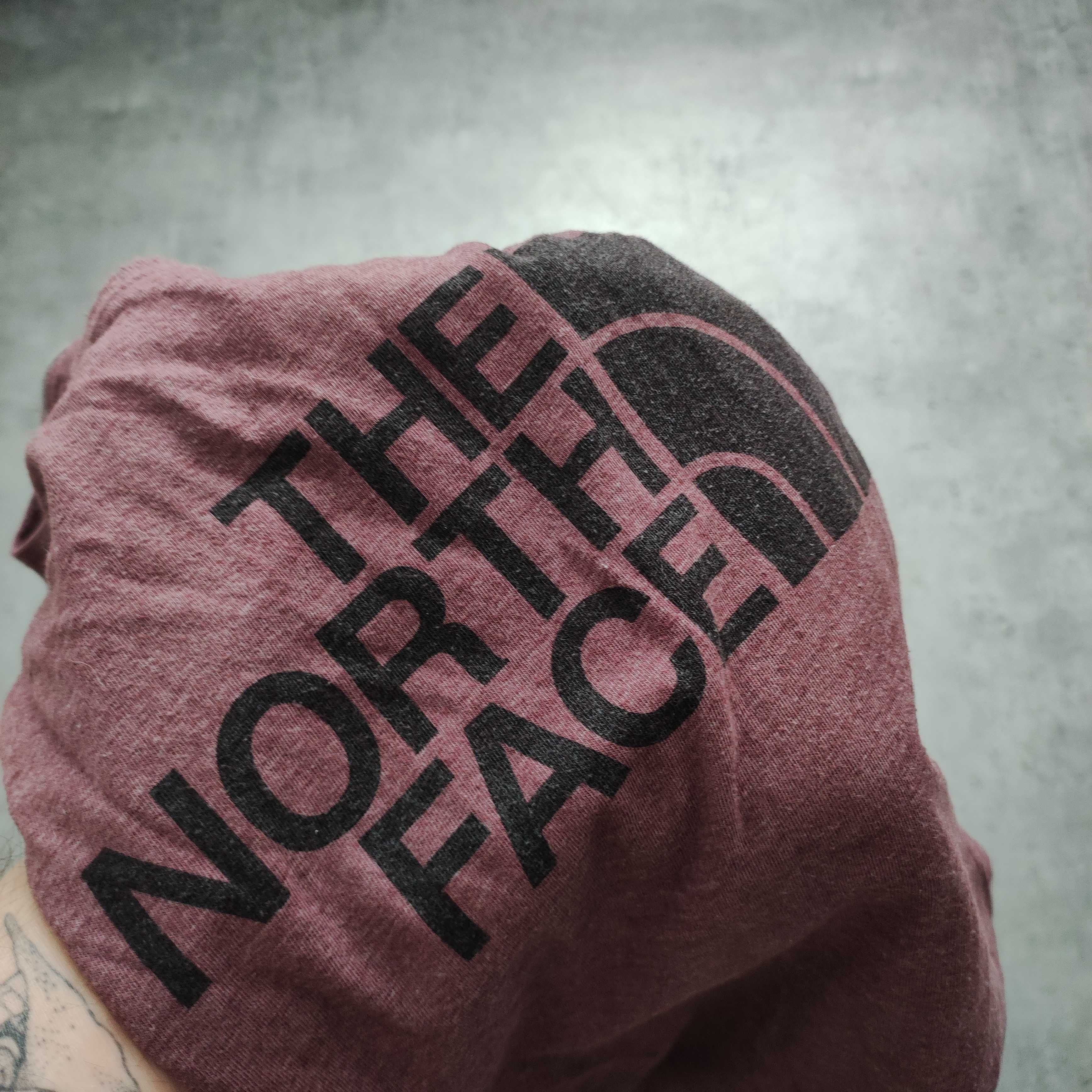 MĘSKA Koszulka Casual Codzienna TNF The North Face Fiolet Duże Logo