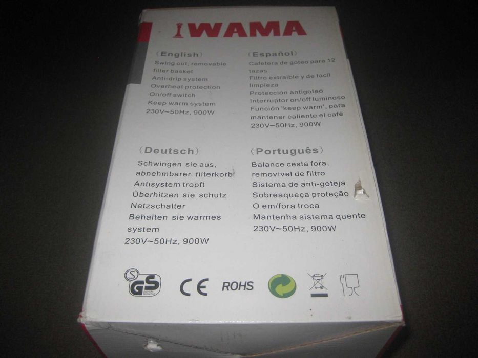 Cafeteira Eléctrica da "Wama"/Nova e Embalada!
