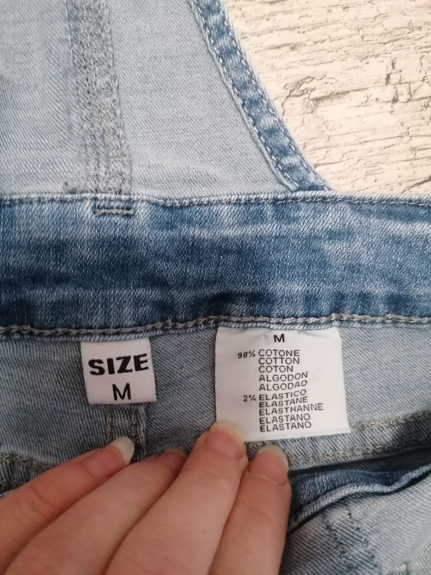 Spodenki ogrodniczki jeans krótkie na lato