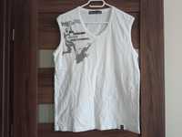 Męska koszulka podkoszulek sportowy biały M Yianroad bez rękawów