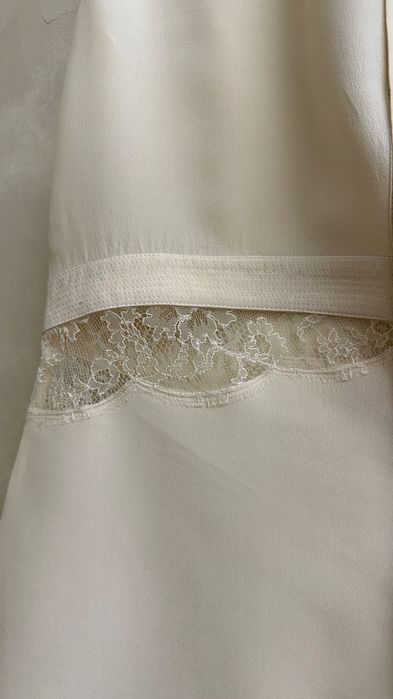 Roberto Cavalli блуза сорочка шовк з мереживом шелковая блузка шелк XS