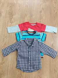 Zestaw 3 ubrań chłopca 68-74 koszula bluzka