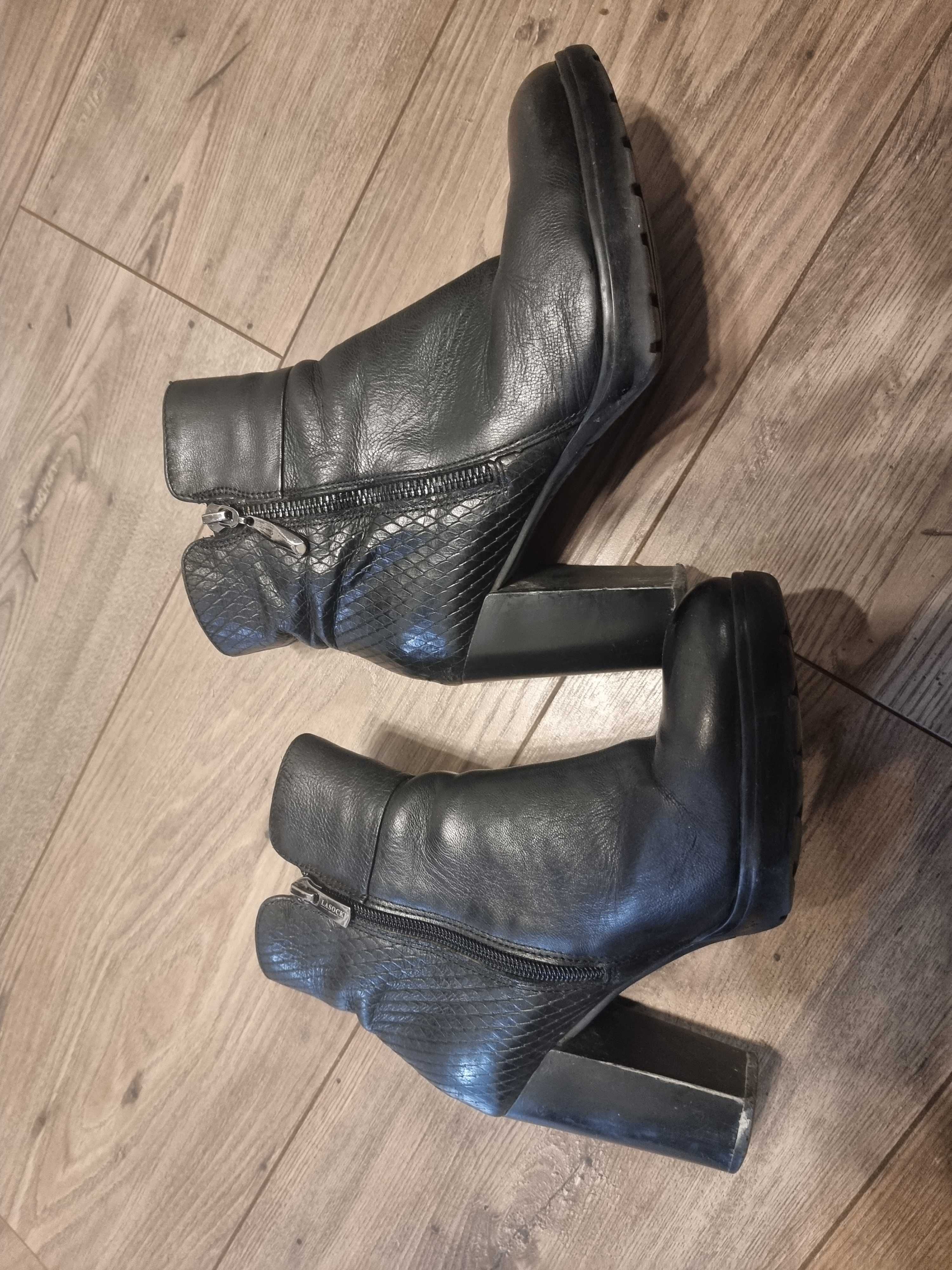 Botki skórzane nubuk Lasocki 36