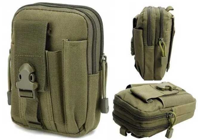 3x Saszetka biodrowa BSH prezent biodrówka molle do paska zielona