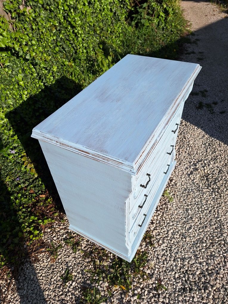 Komoda wiejska, shabby  chic, błękitna