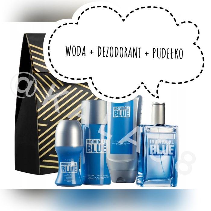 Woda toaletowa INDIVIDUAL BLUE 100ml+ Dezodorant+ Pudełko prezentowe