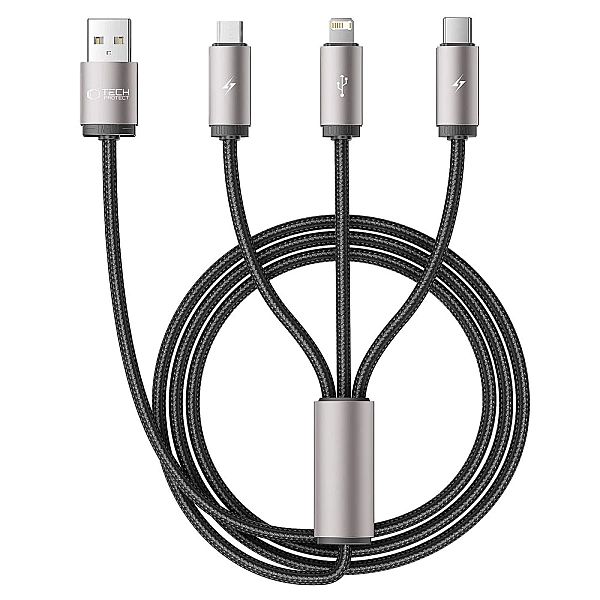 Kabel Tech-Protect UltraBoost 3w1 USB-A - Lightning / USB-C / micro US