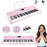 Keyboard z 3 trybami nauczania Vangoa VGK610 różowa mini 61-klawiszowa