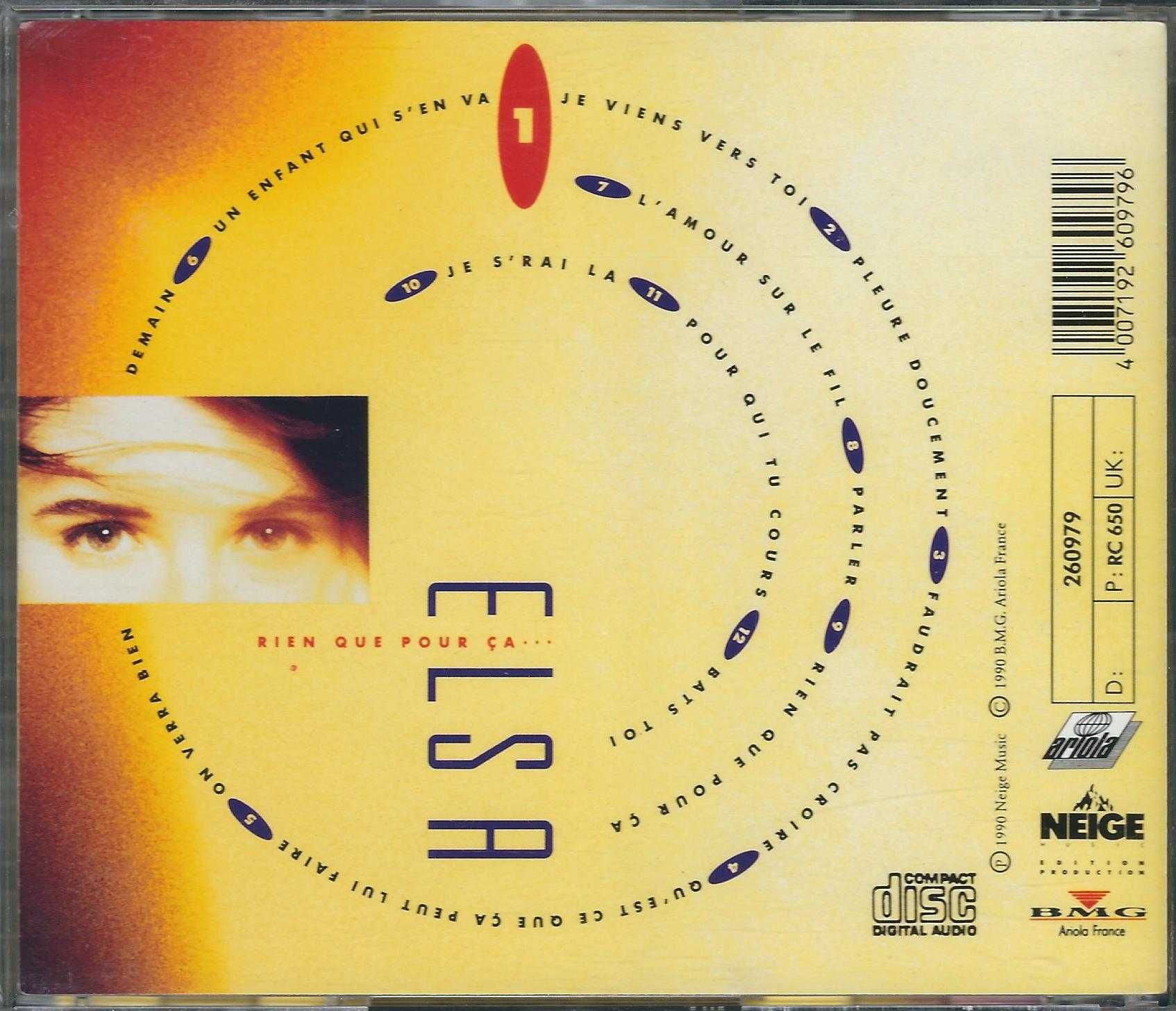 CD Elsa - Rien Que Pour Ca ... (1990) (Ariola)