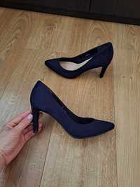 Женские туфли на каблуке/лодочки/синие туфли