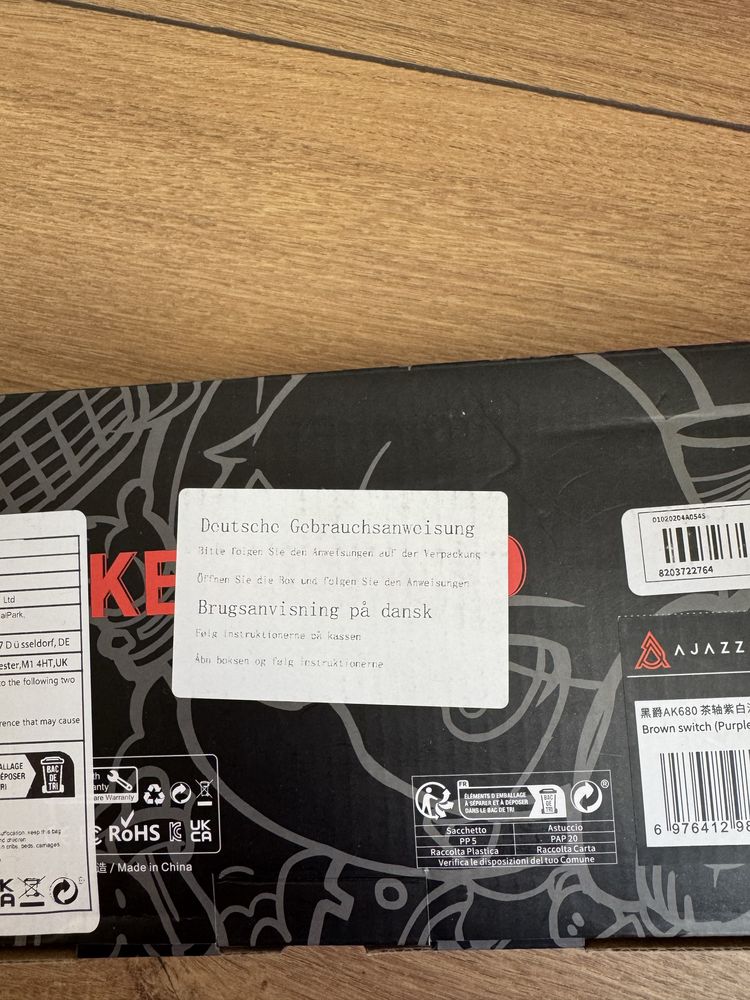Механічна клавіатура Ajazz Ak680 Purple червоні свічі з Hot-Swap