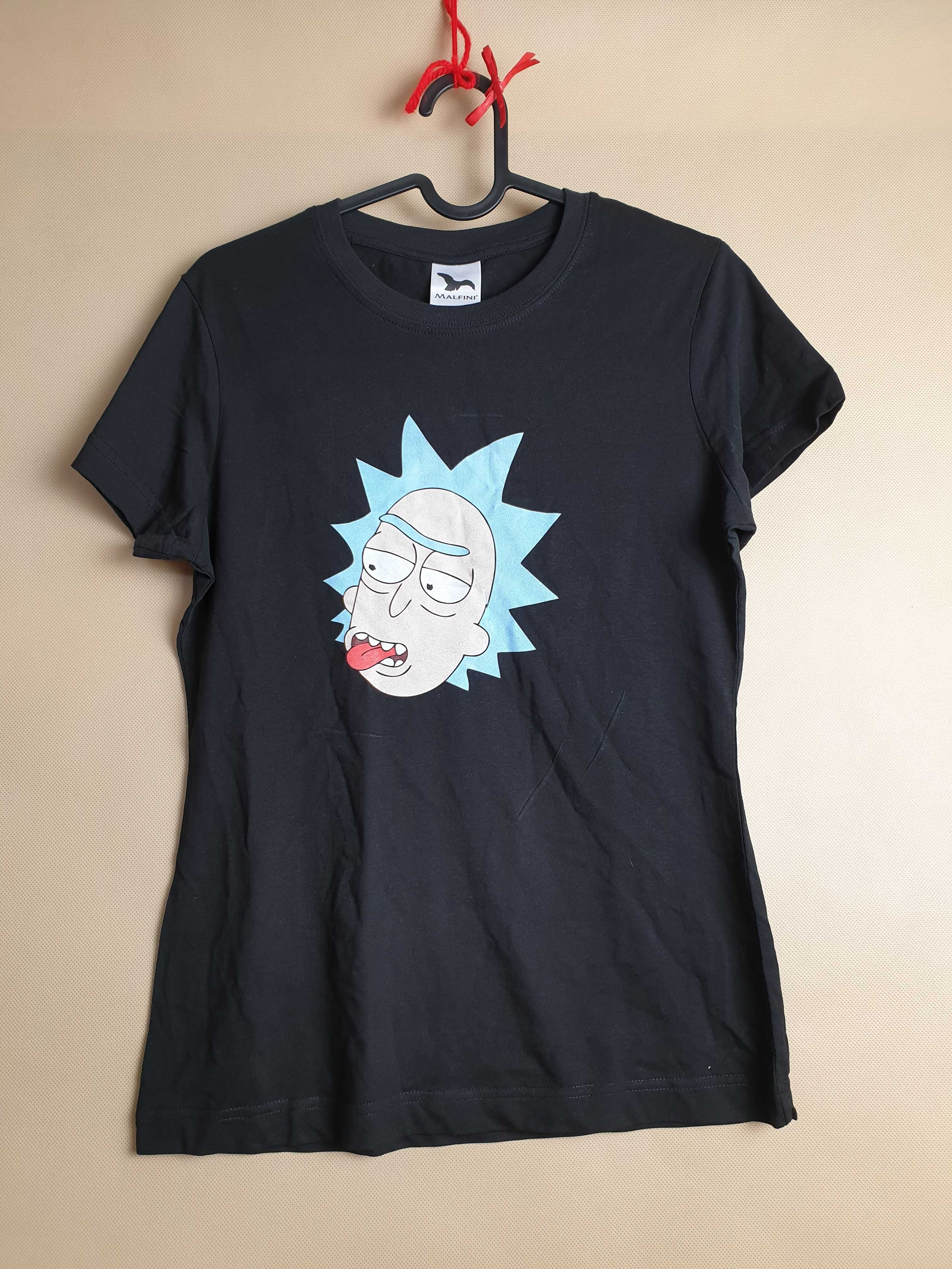 koszulka damska tshirt czarny rick and morty nowa S 36