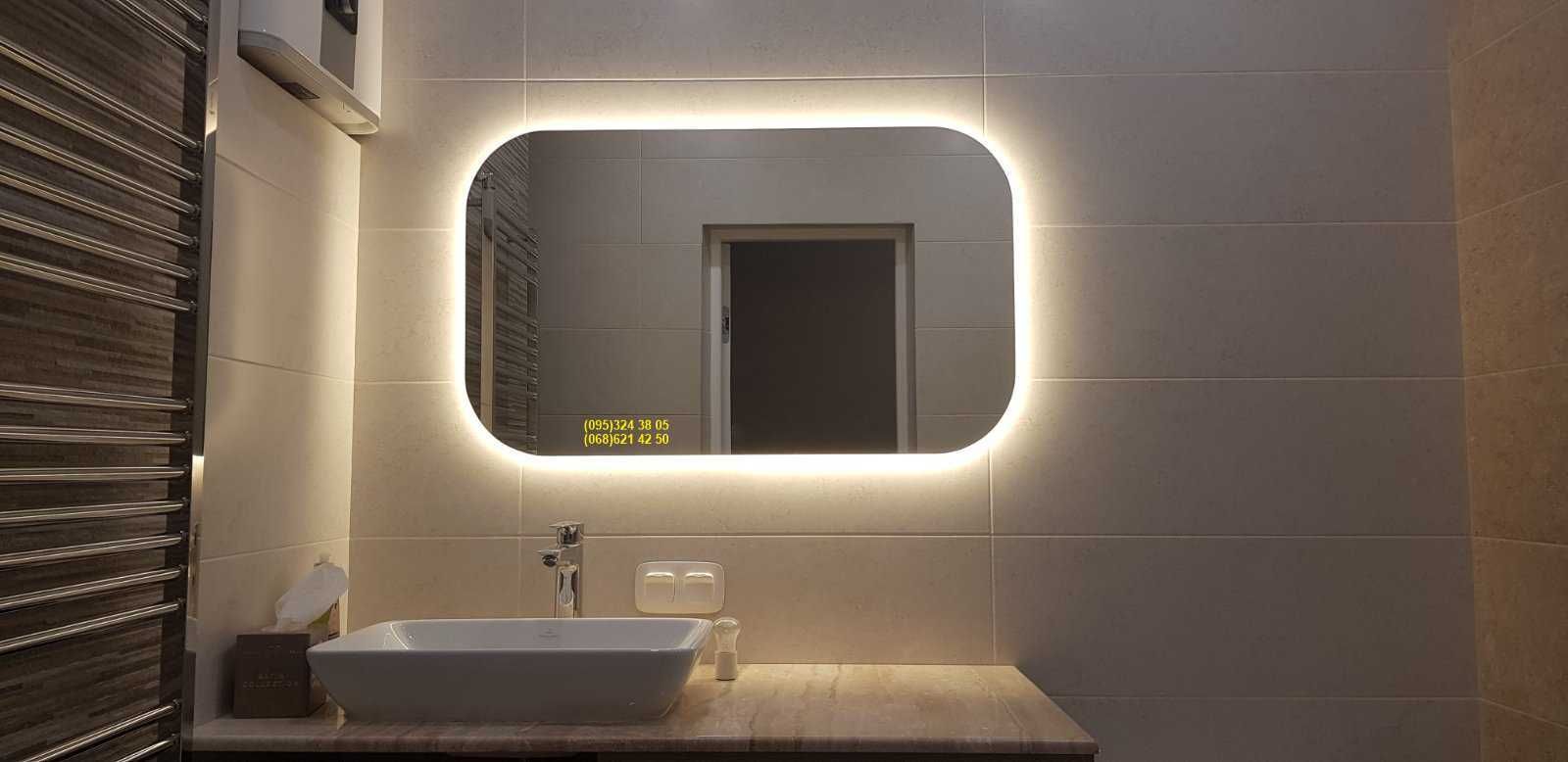 Влагостойкое зеркало с Led подсветкой в ванную комнату. РАЗНЫЕ РАЗМЕРЫ