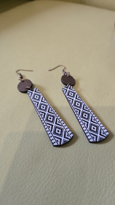Kolczyki boho drewniane
