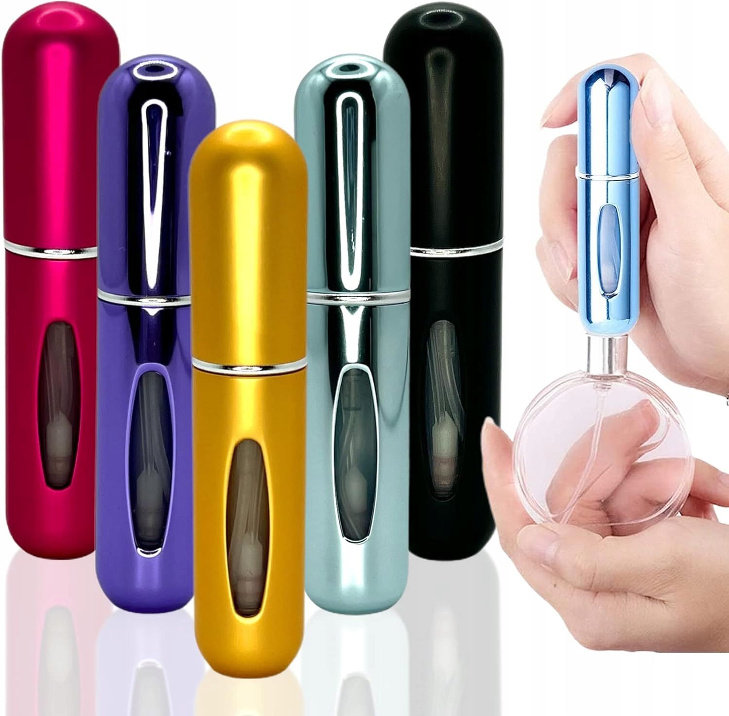 Atomizer podróżny na perfumy 5ml kolory pojemnik perfum podręczny 8szt