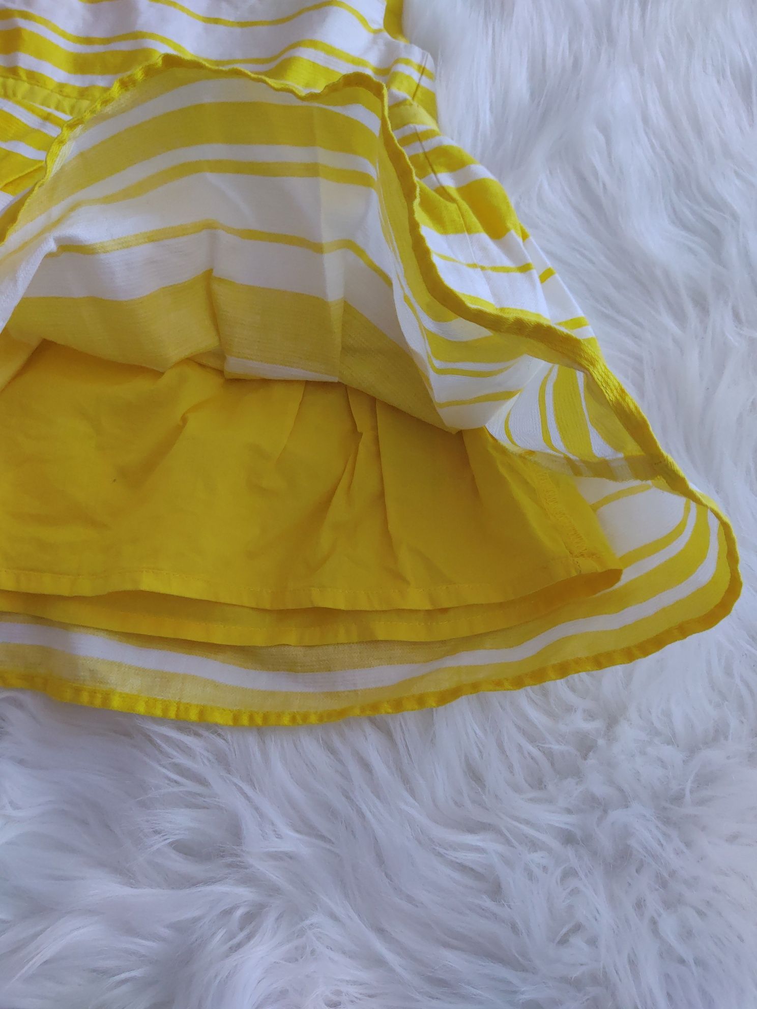 Sukienka żółta i jeansowa niemowlęca 74 M&S stan idealny śliczna żółta