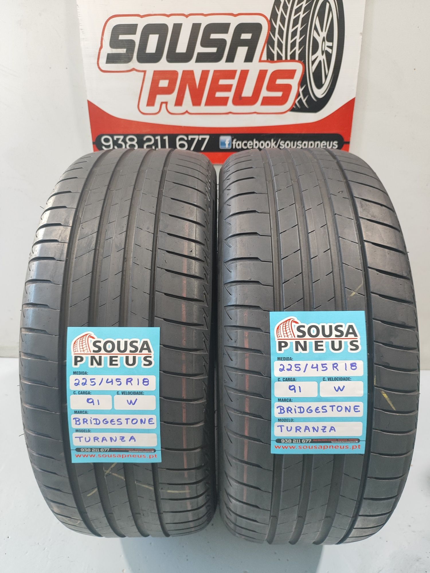 2 pneus semi novos 225-45r18 Bridgestone - Oferta dos  portes