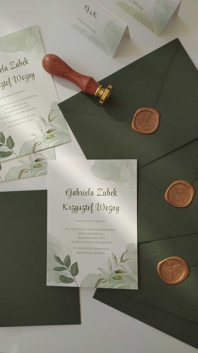 Zaproszenia ślubne + koperta (personalizowane)