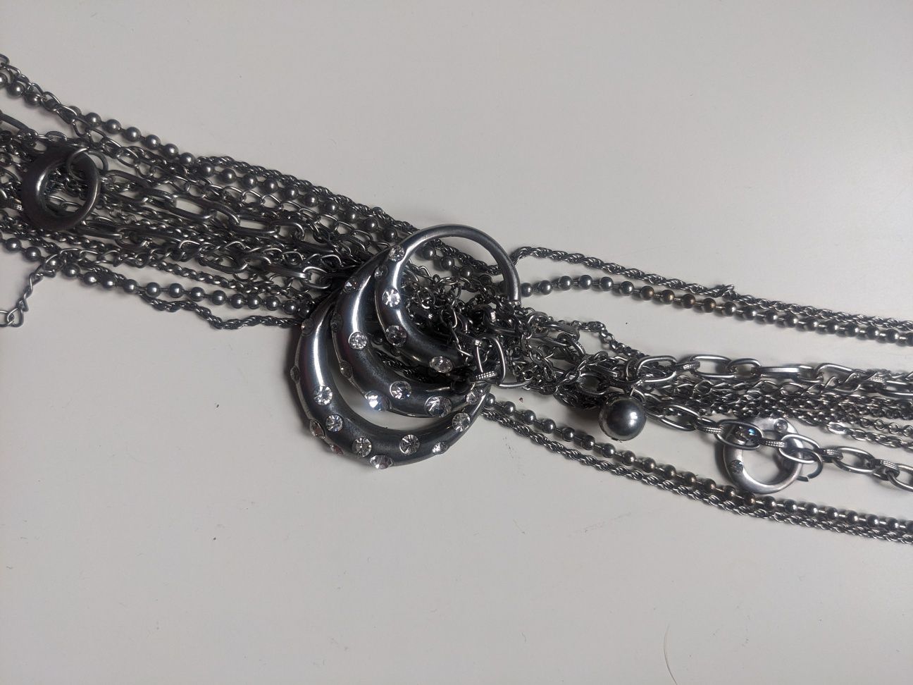 Naszyjnik srebrny łańcuszki