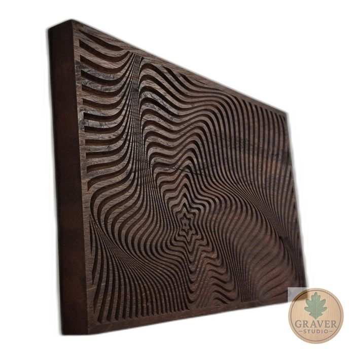 Płaskorzeźba w drewnie dębowym - dekoracja na ścianę