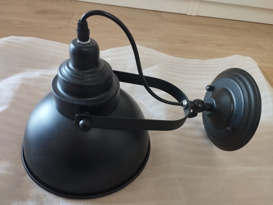 Kinkiet industrialny czarny nowy żarówka e27 - 4 szt.