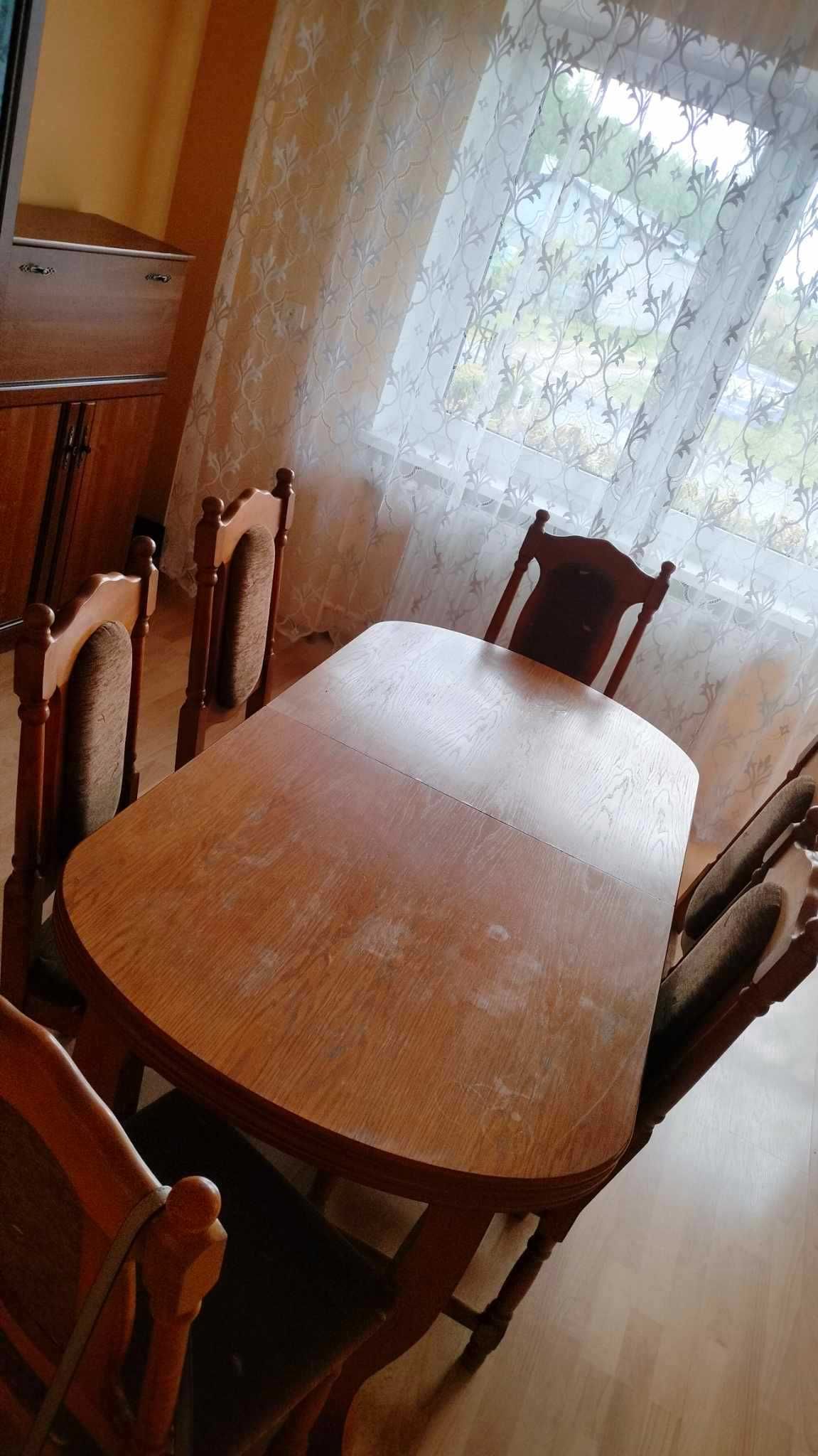 Stół rozkładany+ 6 krzeseł