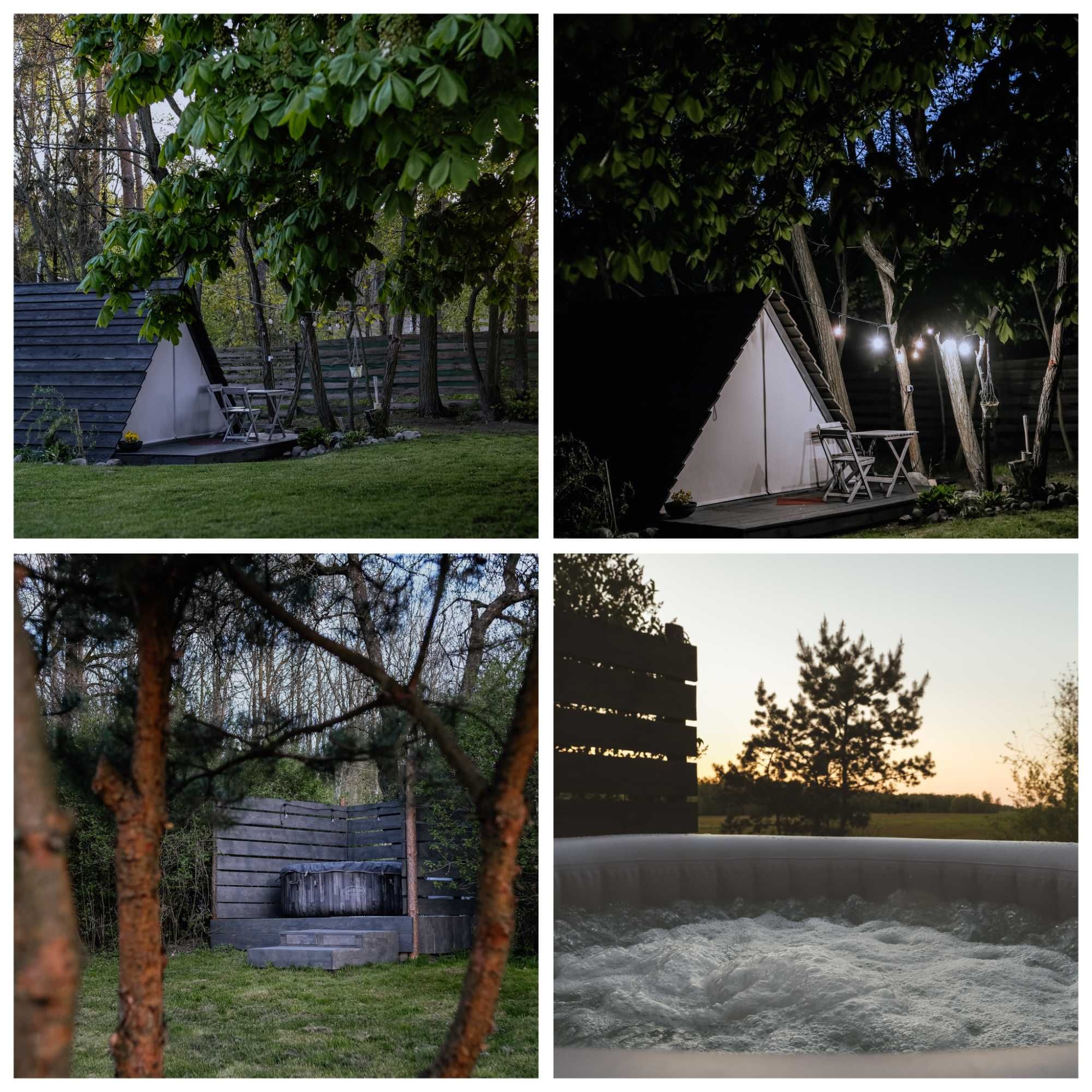 Glamping w Szałasach / stodoła / balia / jacuzzi / rower / relaks :)