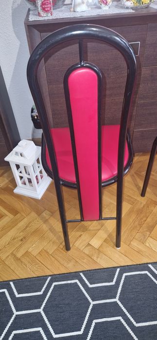 Krzesła czerwono-czarne 6 szt