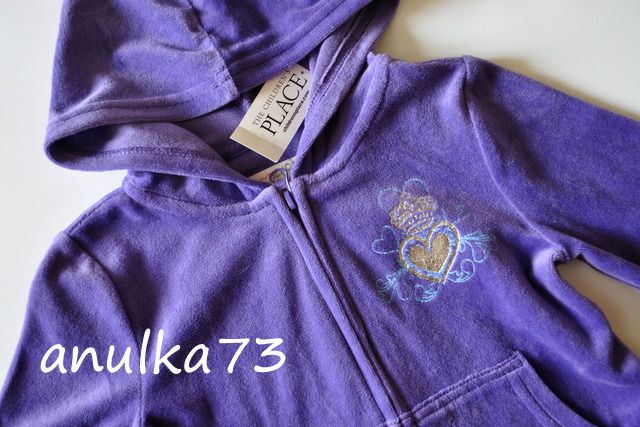NOWY welurowy dres fioletowy Children's Place z USA XS 4-5 lat 104/110