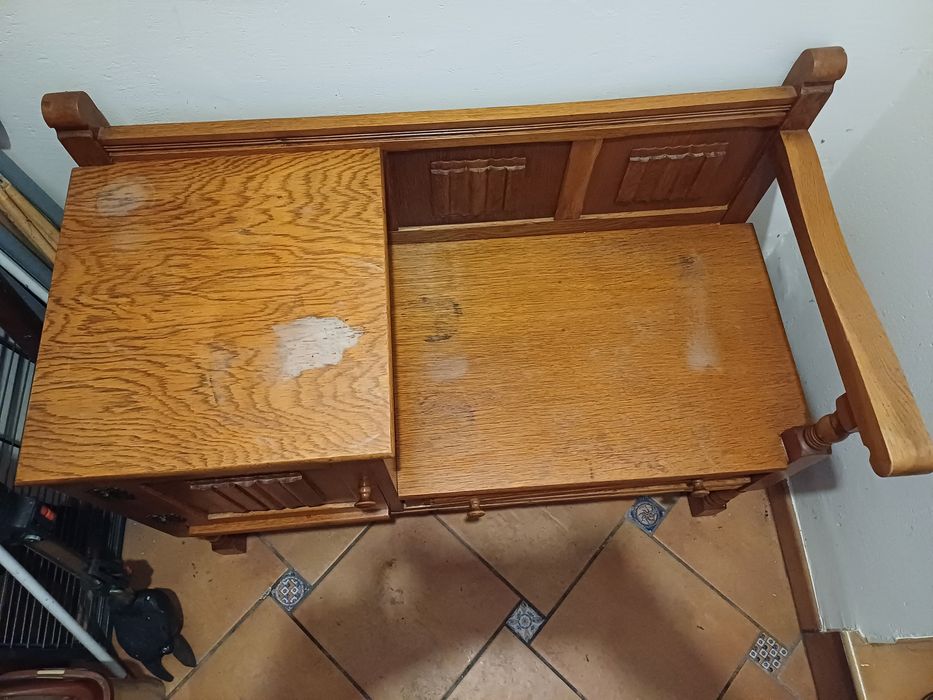 Telefoniera / ławeczka / siedzisko z szafeczką i szufladą drewniane