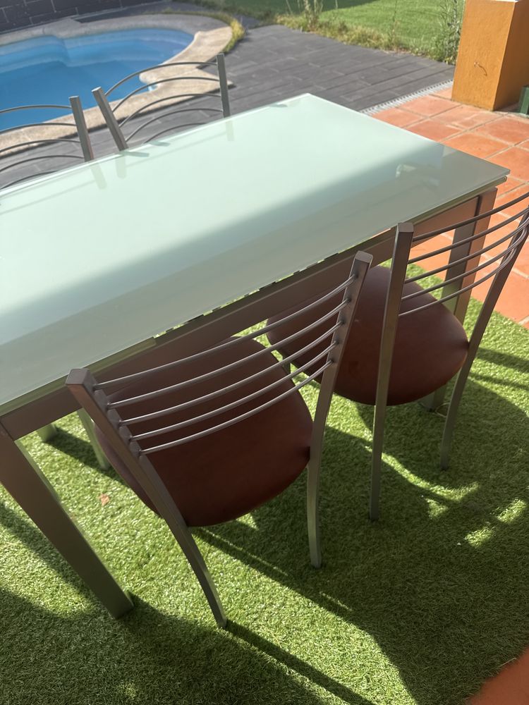 Mesa cozinha vidro temperado extensivel
