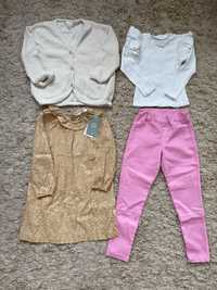 Paka ubran roz 110 dla dziewczynki zara h&m qba kids