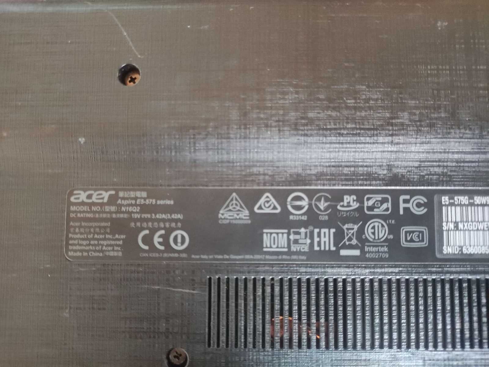 Acer E5-575 / i5 (3.1 Ггц) / 20gb / ssd 512gb, Hdd 1 tb/ NVIDIA 940MX