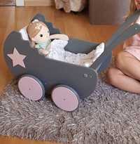 Drewniany wózek dla lalki (pchacz)