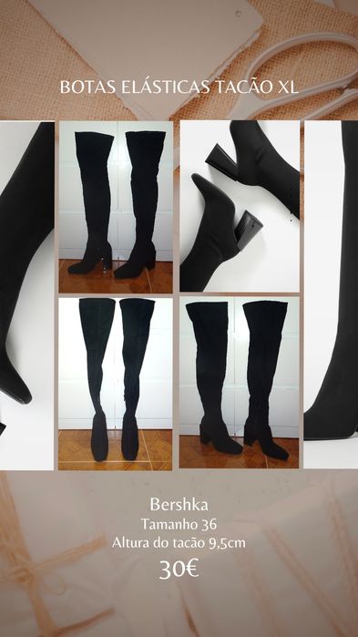 Botas Altas Elásticas Tacão XL