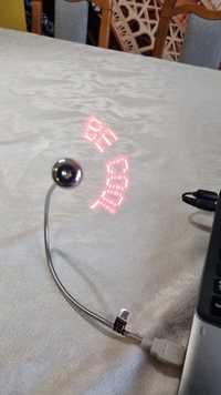 Wentylator wiatraczek USB do komputera laptopa LEDowy napisy świetlne