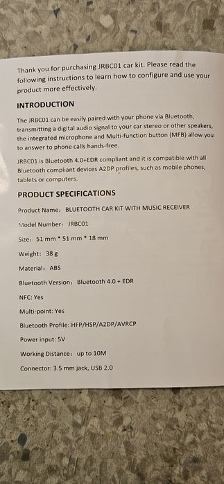 Zestaw Bluetooth - Mini-Jack do Auta, Do Wieży