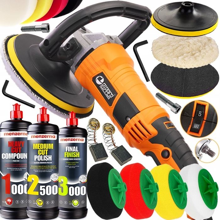 Polerka Samochodowa Szlifierka Ripper Compact+ 4x Gąbka + Pasta Menzer