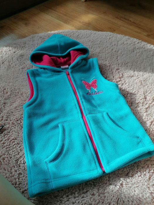 Polarowa kamizelka z kapturem dla dziewczynki